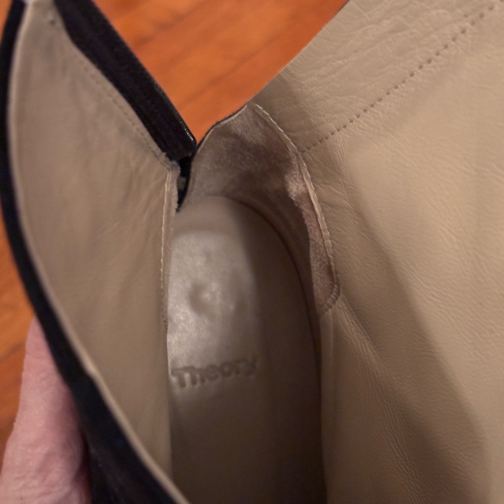 Theory Block Heel Bootie In Suede - image 5